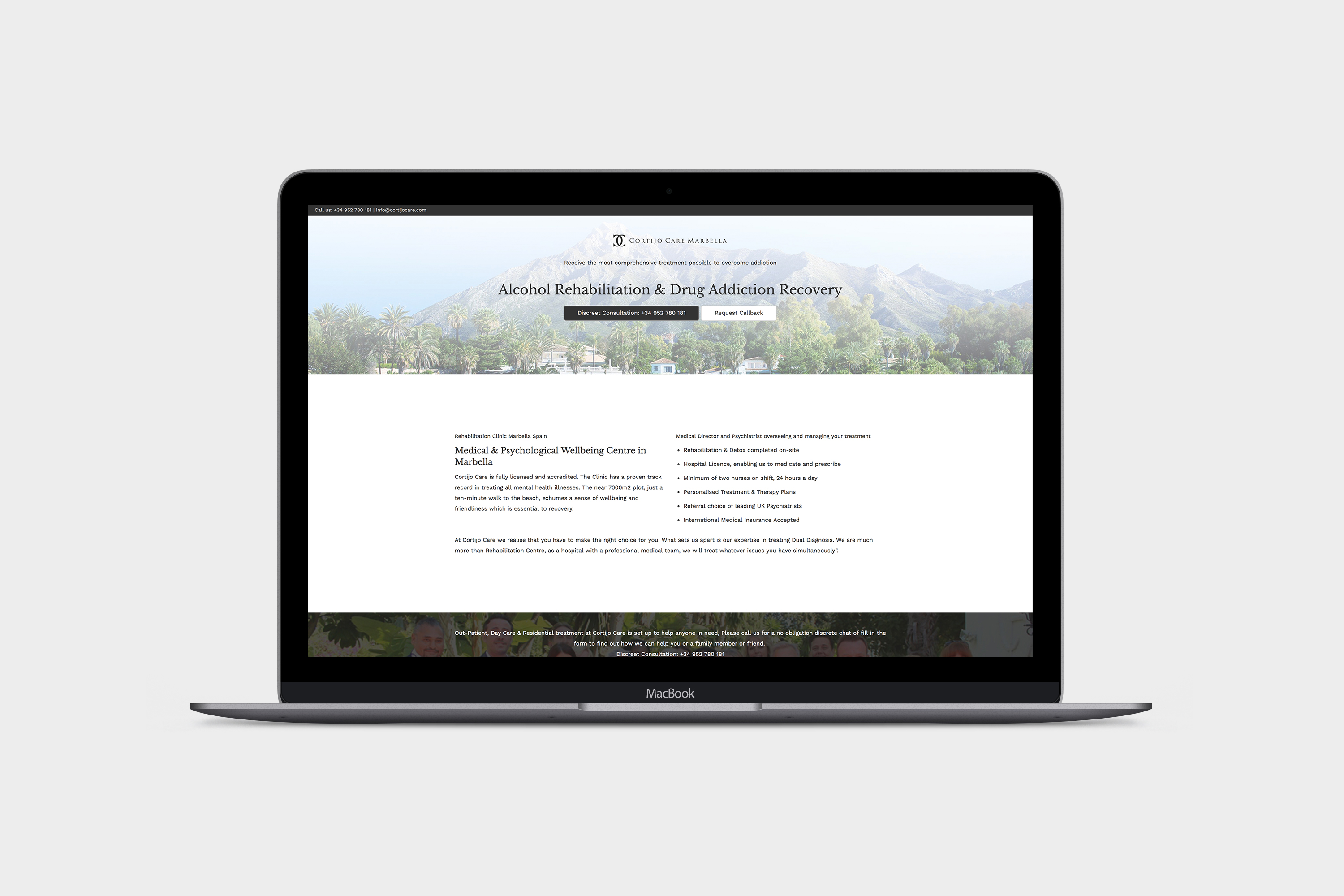 cortijo care landing page