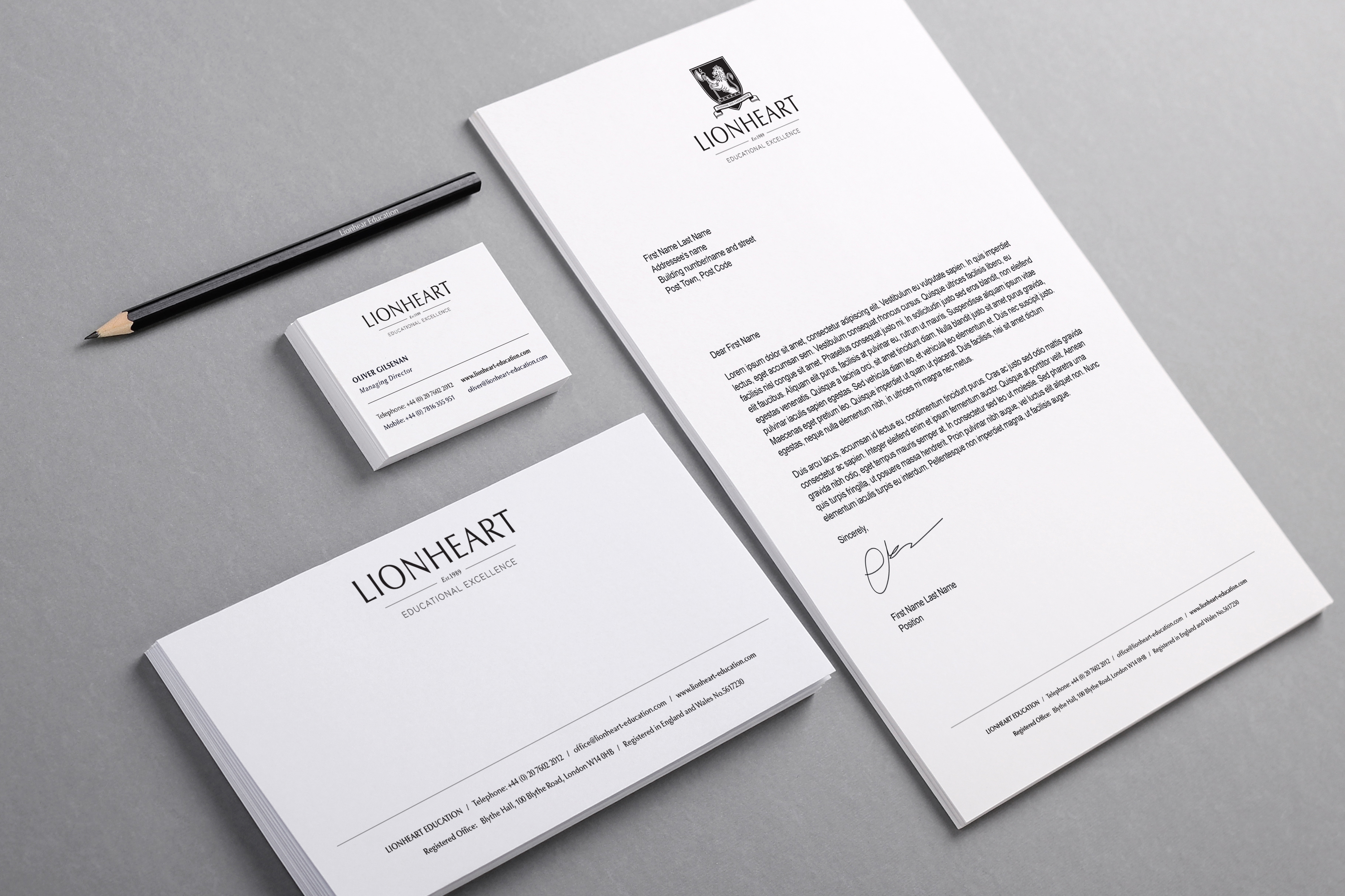 Lionheart full stationery  designa