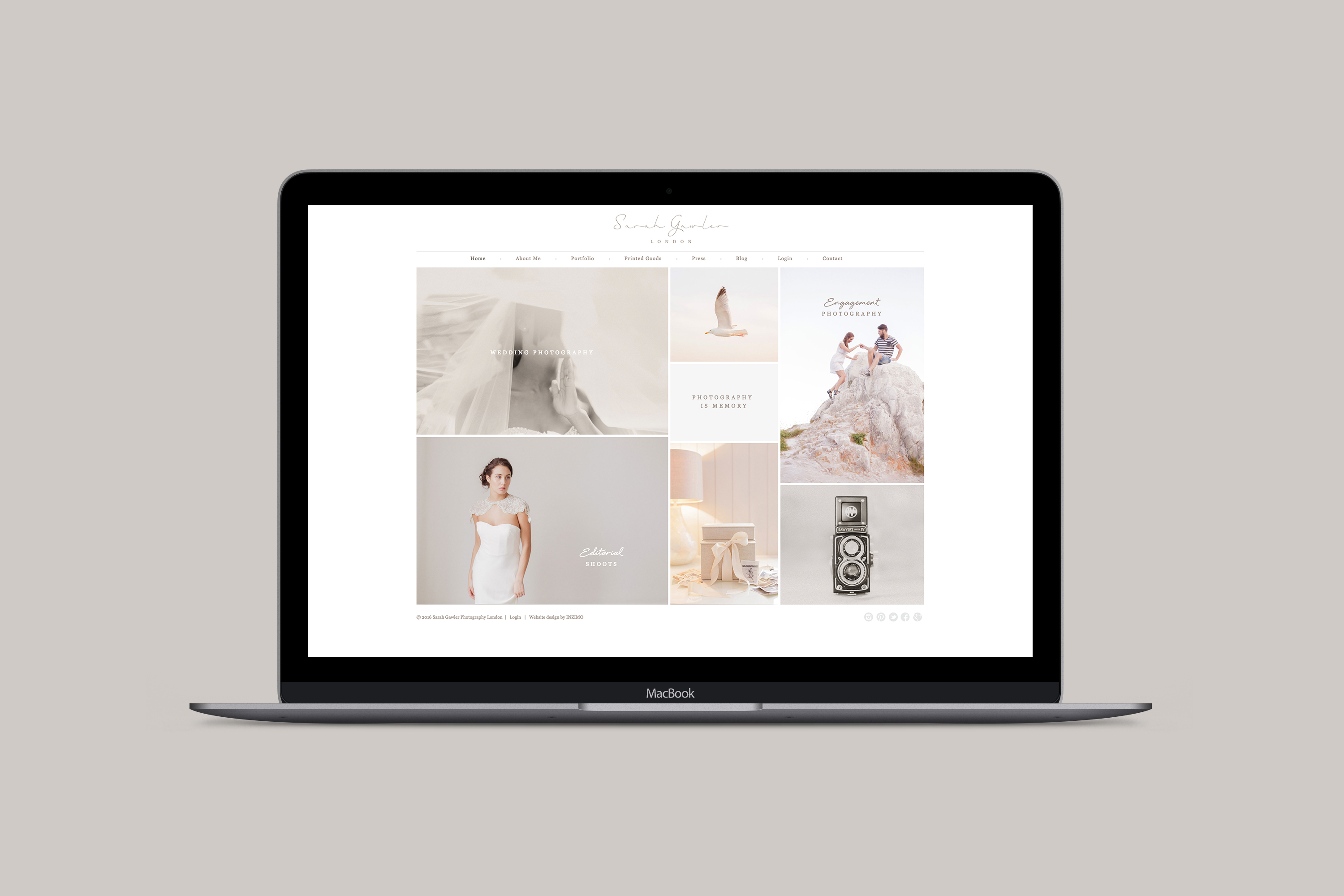 wedding photographer website home page design